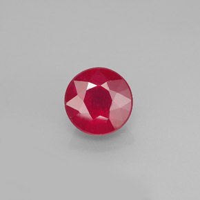 1.97 ct Red Ruby Gemstone, Ruby Gem in Round Facet Shape for Sale.