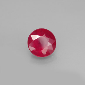 1.97 ct Red Ruby Stone, Natural Ruby in Round Facet Shape for Sale