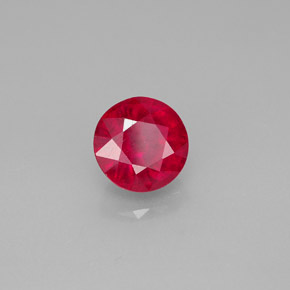 1.84 ct Red Ruby Stone, Natural Ruby in Round Facet Shape for Sale