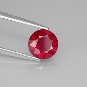 1.79 ct Red Ruby Stone, Natural Ruby in Round Facet Shape for Sale