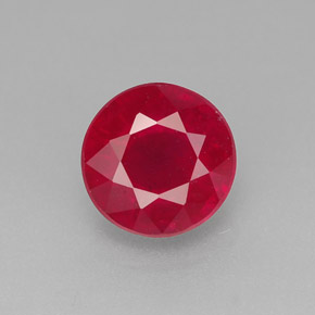 1.85 ct Red Ruby Gemstone, Ruby Gem in Round Facet Shape for Sale.