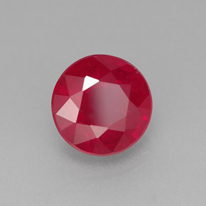 1.85 ct Red Ruby Stone, Natural Ruby in Round Facet Shape for Sale