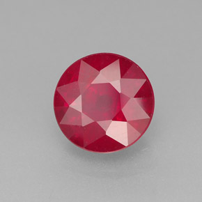 1.96 ct Red Ruby Stone, Natural Ruby in Round Facet Shape for Sale