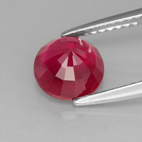 Ruby Gemstone in 7 mm (calibrated) Size for Sale, Ruby Stone in Pink Red Color