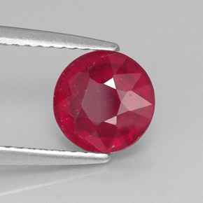 1.90 ct Red Ruby Stone, Natural Ruby in Round Facet Shape for Sale