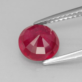 Ruby Gemstone in 7 mm (calibrated) Size for Sale, Ruby Stone in Pink Red Color