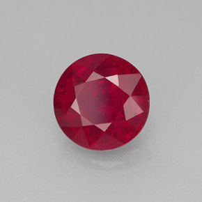 1.57 ct Red Ruby Stone, Natural Ruby in Round Facet Shape for Sale