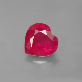 3.26 ct Red Ruby Gemstone, Ruby Gem in Heart Facet Shape for Sale.