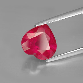 3.26 ct Red Ruby Stone, Natural Ruby in Heart Facet Shape for Sale