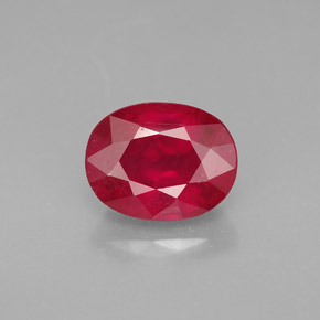 2.37 ct Red Ruby Gemstone, Ruby Gem in Oval Facet Shape for Sale.
