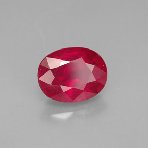 2.37 ct Red Ruby Stone, Natural Ruby in Oval Facet Shape for Sale