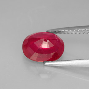 Ruby Gemstone in 9 x 7 mm (calibrated) Size for Sale, Ruby Stone in Pink Red Color