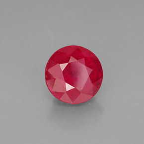 2.13 ct Red Ruby Stone, Natural Ruby in Round Facet Shape for Sale
