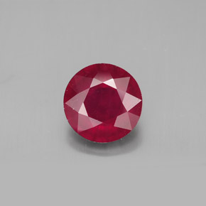 3.41 ct Red Ruby Gemstone, Ruby Gem in Round Facet Shape for Sale.