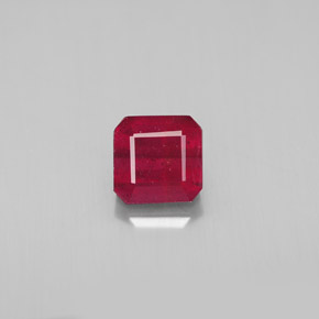 1.74 ct Red Ruby Gemstone, Ruby Gem in Octagon Facet Shape for Sale.