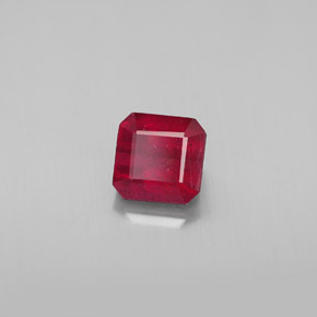 1.74 ct Red Ruby Stone, Natural Ruby in Octagon Facet Shape for Sale