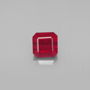 1.70 ct Red Ruby Gemstone, Ruby Gem in Octagon Facet Shape for Sale.