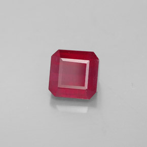 1.93 ct Red Ruby Stone, Natural Ruby in Octagon Facet Shape for Sale