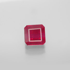 1.77 ct Red Ruby Gemstone, Ruby Gem in Octagon Facet Shape for Sale.