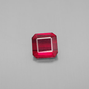 1.38 ct Red Ruby Gemstone, Ruby Gem in Octagon Facet Shape for Sale.