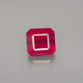 1.56 ct Red Ruby Gemstone, Ruby Gem in Octagon Facet Shape for Sale.