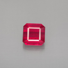 1.63 ct Red Ruby Gemstone, Ruby Gem in Octagon Facet Shape for Sale.