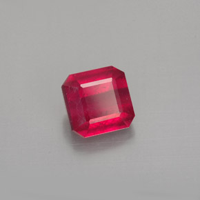 1.63 ct Red Ruby Stone, Natural Ruby in Octagon Facet Shape for Sale