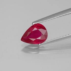 1.07 ct Red Ruby Gemstone, Ruby Gem in Pear Facet Shape for Sale.