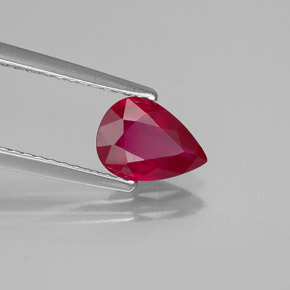 1.07 ct Red Ruby Stone, Natural Ruby in Pear Facet Shape for Sale