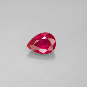 1.44 ct Red Ruby Gemstone, Ruby Gem in Pear Facet Shape for Sale.