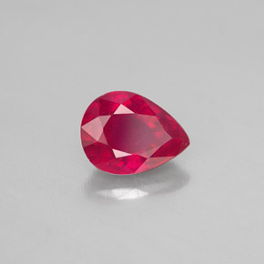 1.47 ct Red Ruby Stone, Natural Ruby in Pear Facet Shape for Sale