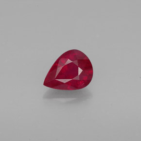 1.58 ct Red Ruby Gemstone, Ruby Gem in Pear Facet Shape for Sale.