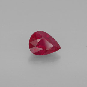 1.58 ct Red Ruby Stone, Natural Ruby in Pear Facet Shape for Sale