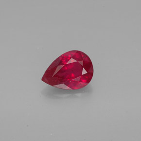 1.28 ct Red Ruby Gemstone, Ruby Gem in Pear Facet Shape for Sale.