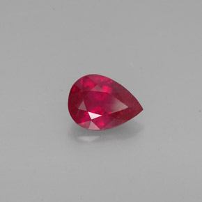 1.28 ct Red Ruby Stone, Natural Ruby in Pear Facet Shape for Sale