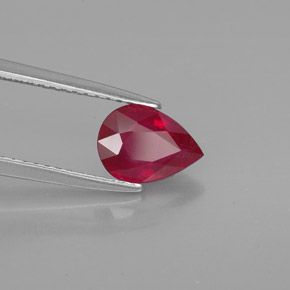 1.37 ct Red Ruby Stone, Natural Ruby in Pear Facet Shape for Sale