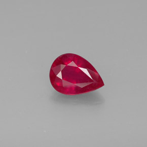 1.48 ct Red Ruby Gemstone, Ruby Gem in Pear Facet Shape for Sale.