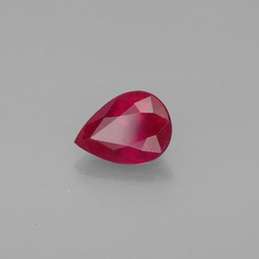 1.48 ct Red Ruby Stone, Natural Ruby in Pear Facet Shape for Sale