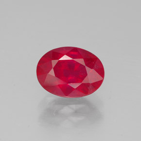 1.47 ct Red Ruby Gemstone, Ruby Gem in Oval Facet Shape for Sale.