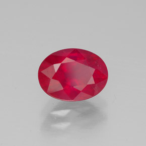 1.47 ct Red Ruby Stone, Natural Ruby in Oval Facet Shape for Sale