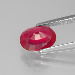 Ruby Gemstone in 7.7 x 5.8 mm Size for Sale, Ruby Stone in Pink Red Color