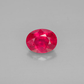 1.75 ct Red Ruby Gemstone, Ruby Gem in Oval Facet Shape for Sale.