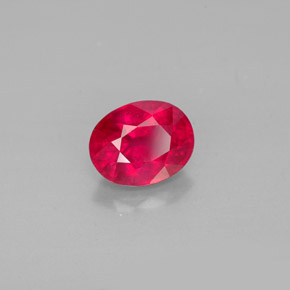1.75 ct Red Ruby Stone, Natural Ruby in Oval Facet Shape for Sale