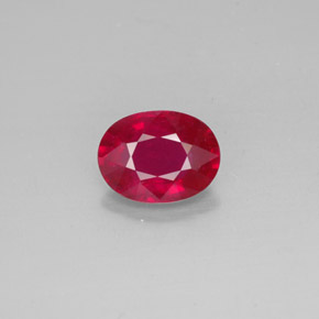 1.66 ct Red Ruby Gemstone, Ruby Gem in Oval Facet Shape for Sale.