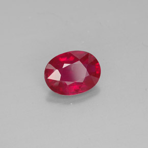 1.66 ct Red Ruby Stone, Natural Ruby in Oval Facet Shape for Sale