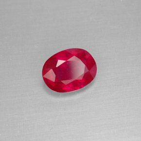 1.62 ct Red Ruby Stone, Natural Ruby in Oval Facet Shape for Sale