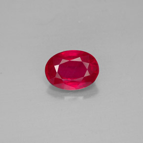 1.63 ct Red Ruby Gemstone, Ruby Gem in Oval Facet Shape for Sale.