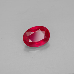 1.63 ct Red Ruby Stone, Natural Ruby in Oval Facet Shape for Sale