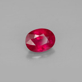 1.67 ct Red Ruby Stone, Natural Ruby in Oval Facet Shape for Sale