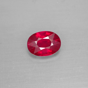 1.54 ct Red Ruby Gemstone, Ruby Gem in Oval Facet Shape for Sale.